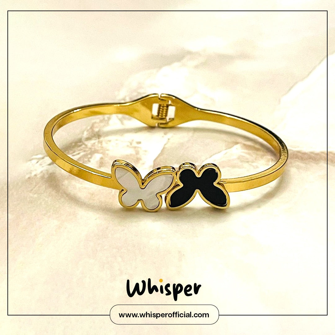 Dual Butterfly Elegance Bangle
