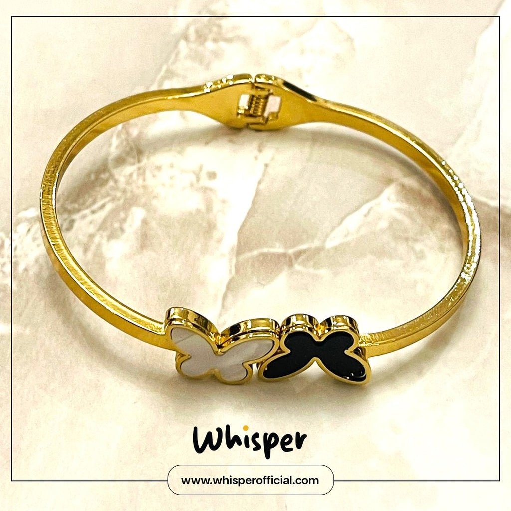 Dual Butterfly Elegance Bangle