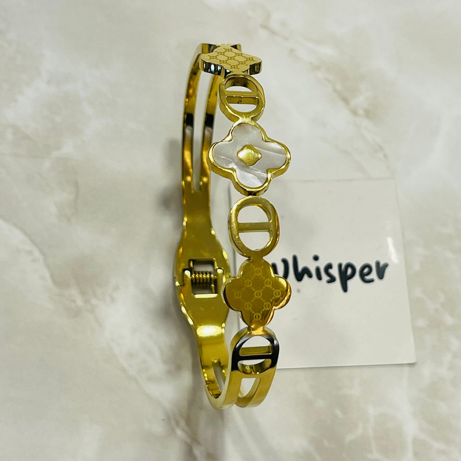 Clover Charm Bangle
