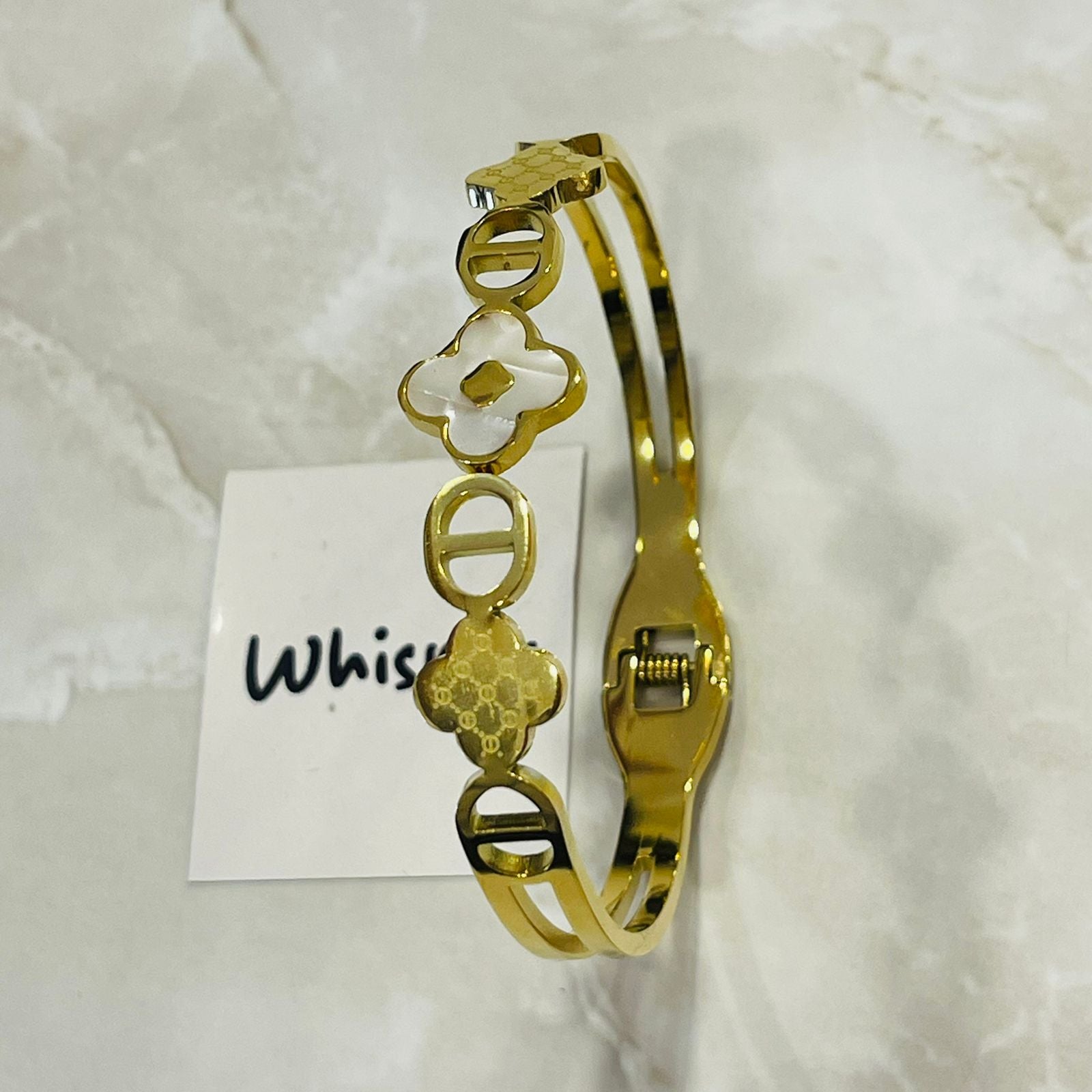 Clover Charm Bangle