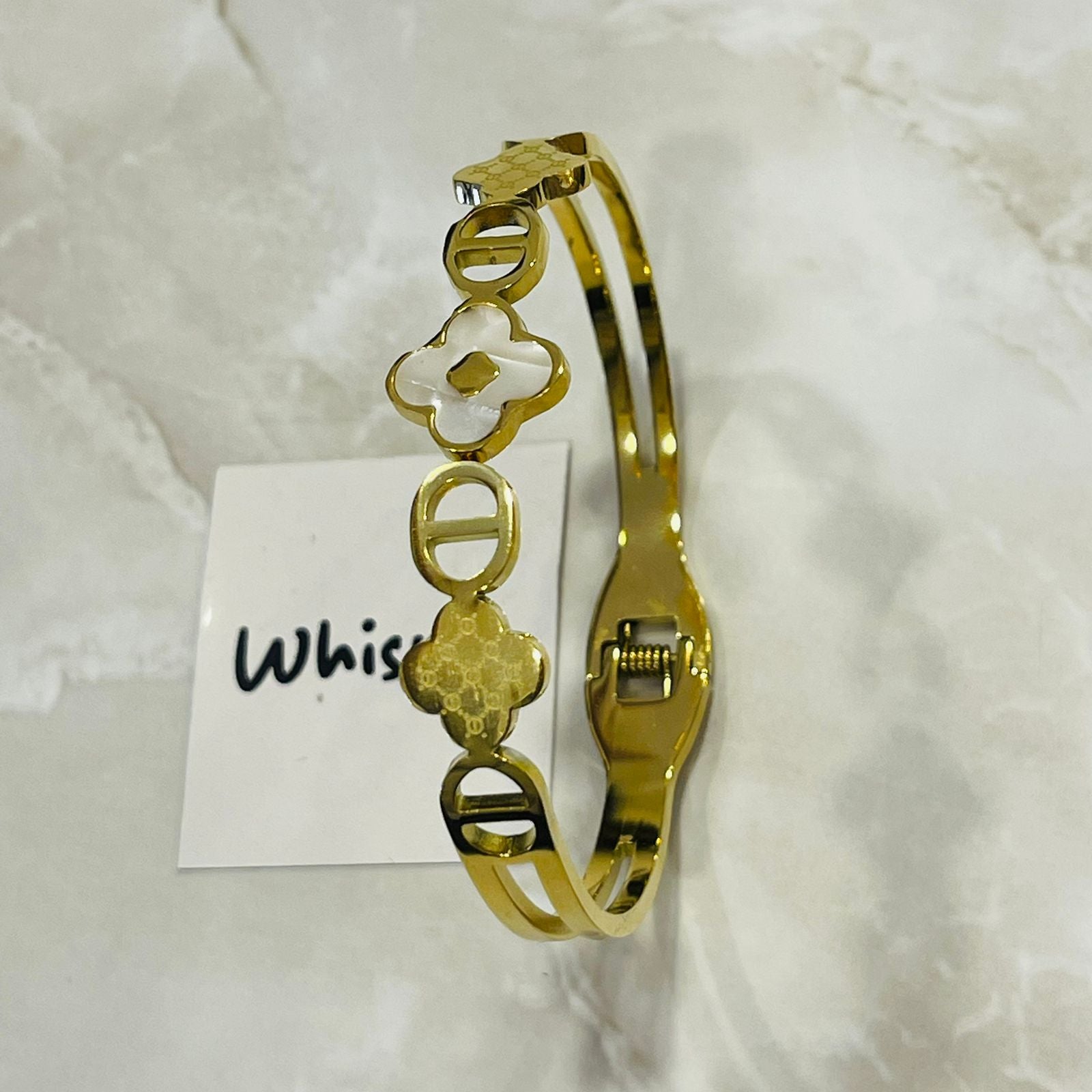 Clover Charm Bangle