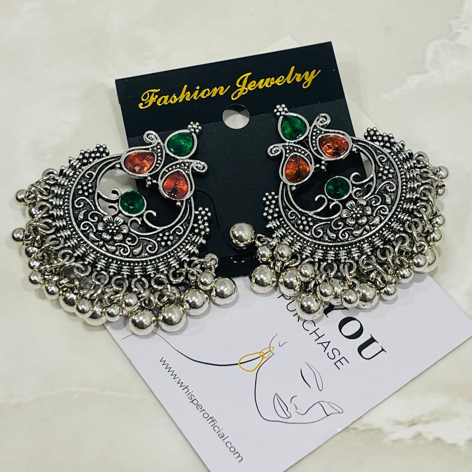 Vintage Multicolor Chandbali Earrings
