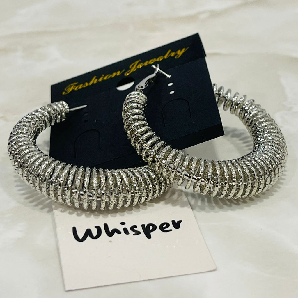 Silver Coil Hoop Earrings