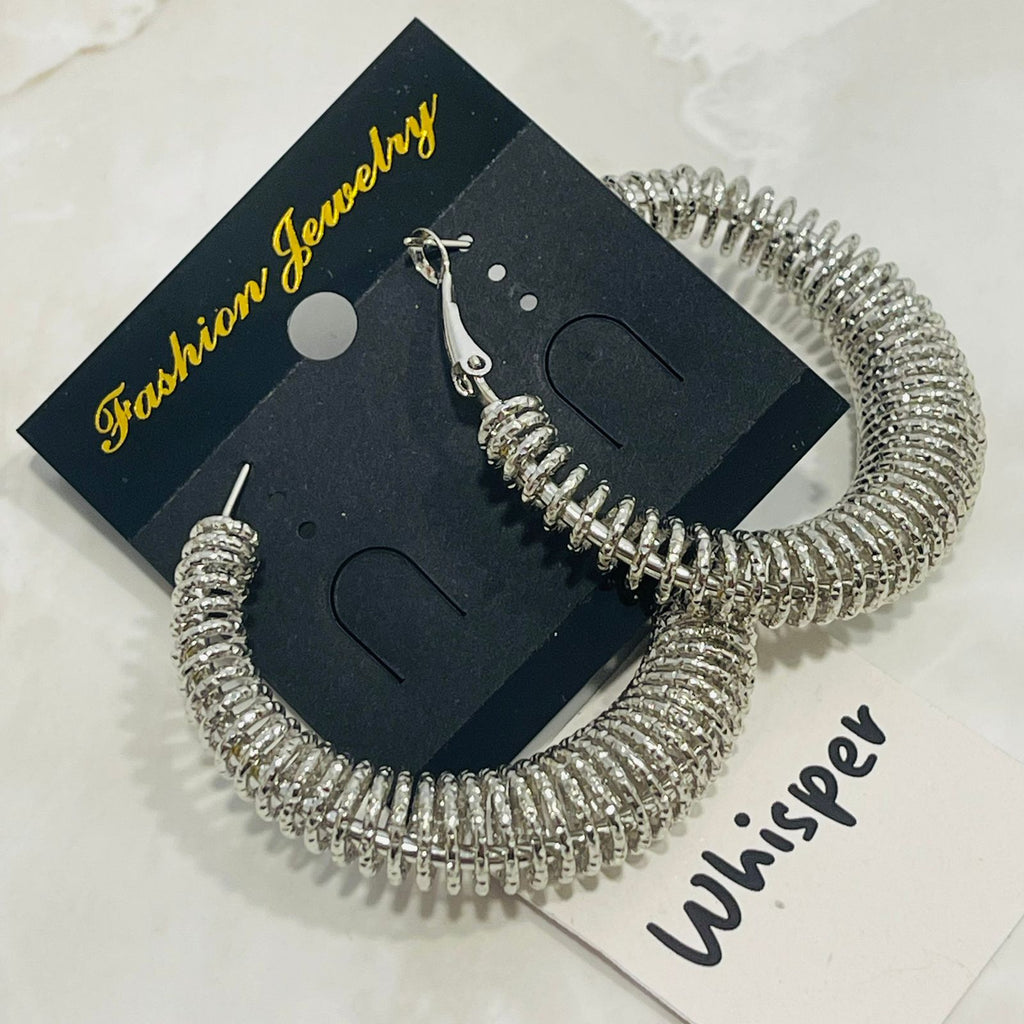 Silver Coil Hoop Earrings
