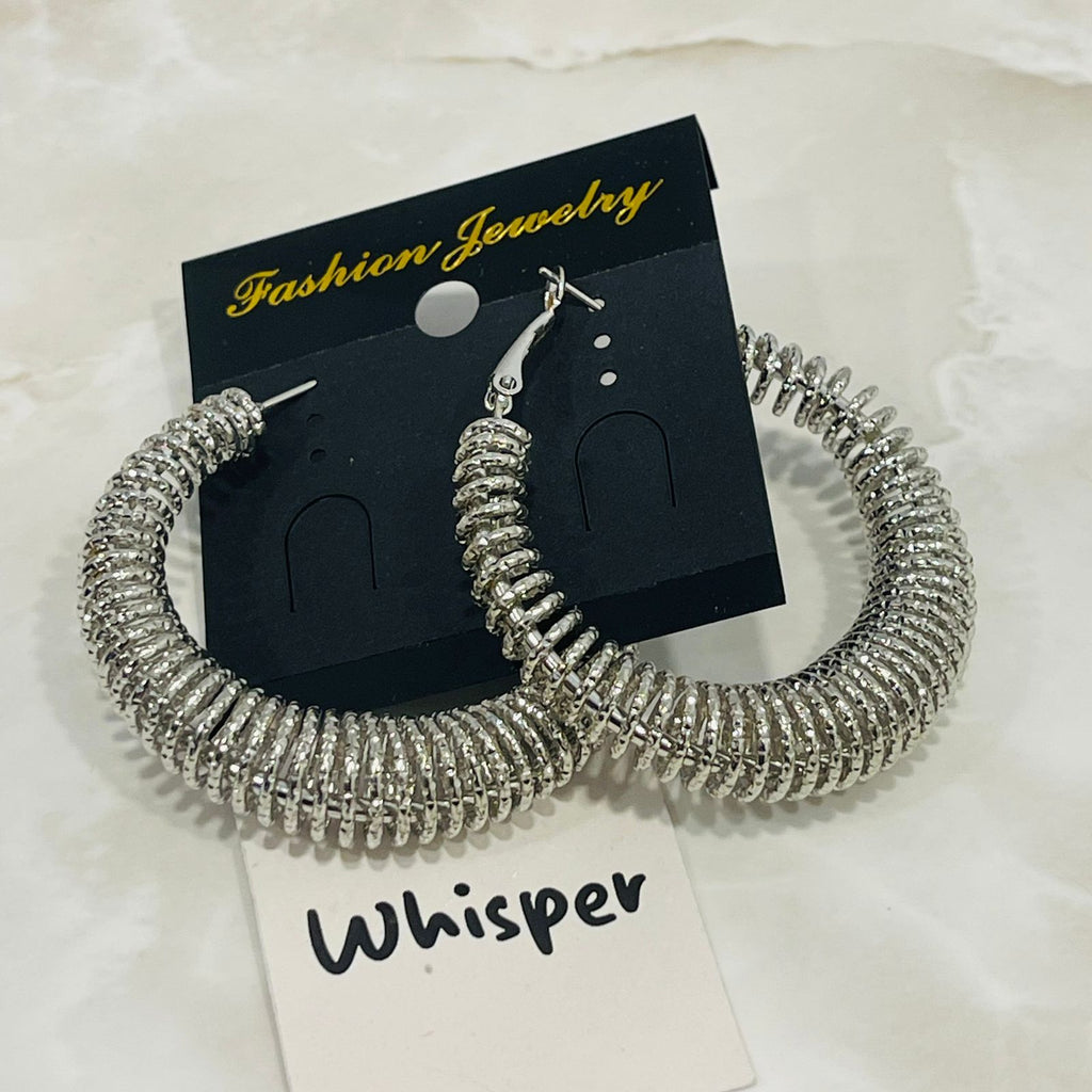 Silver Coil Hoop Earrings
