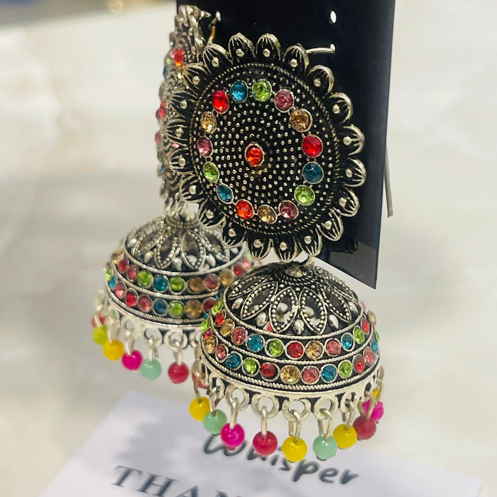 Rainbow Antique Jhumka Earrings