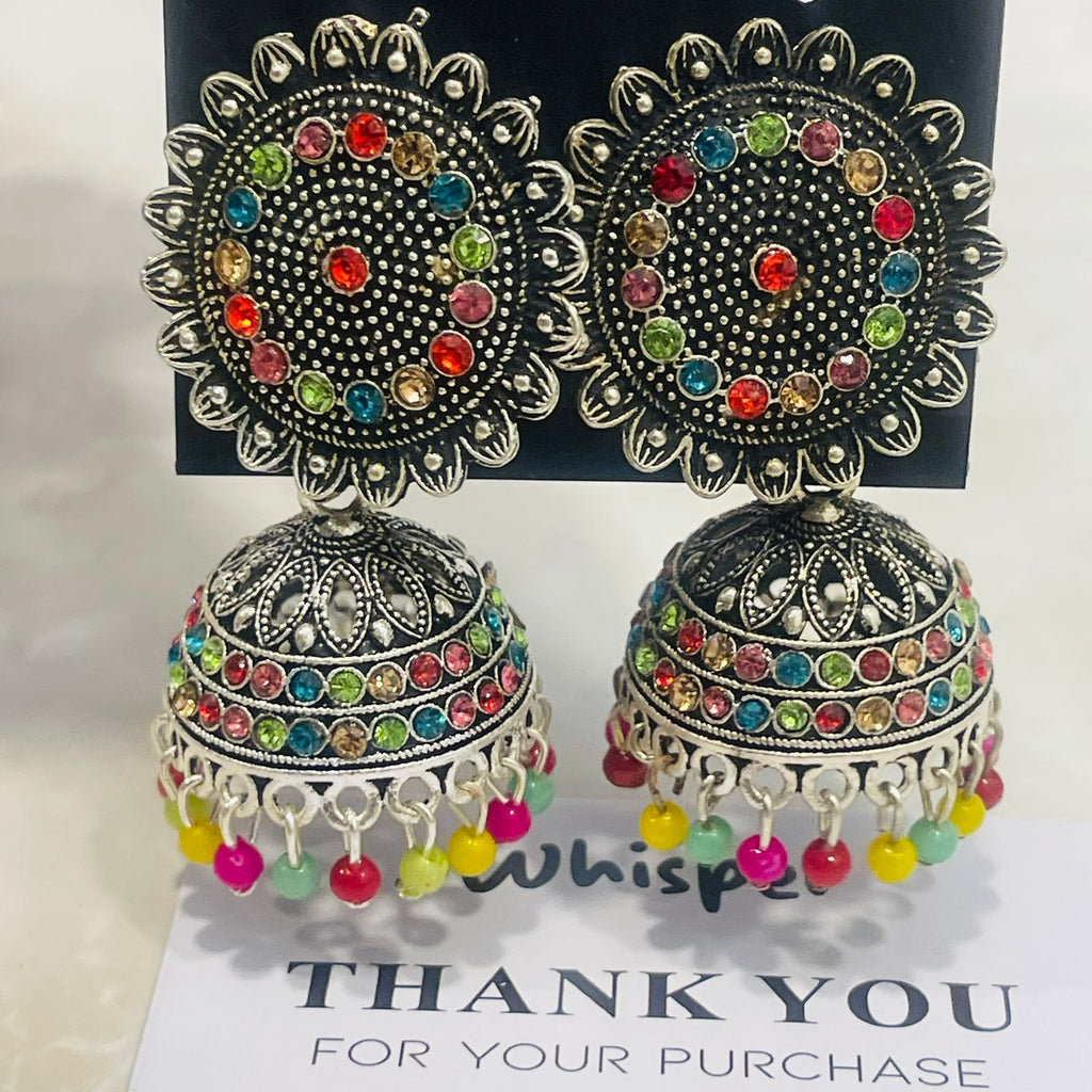Rainbow Antique Jhumka Earrings