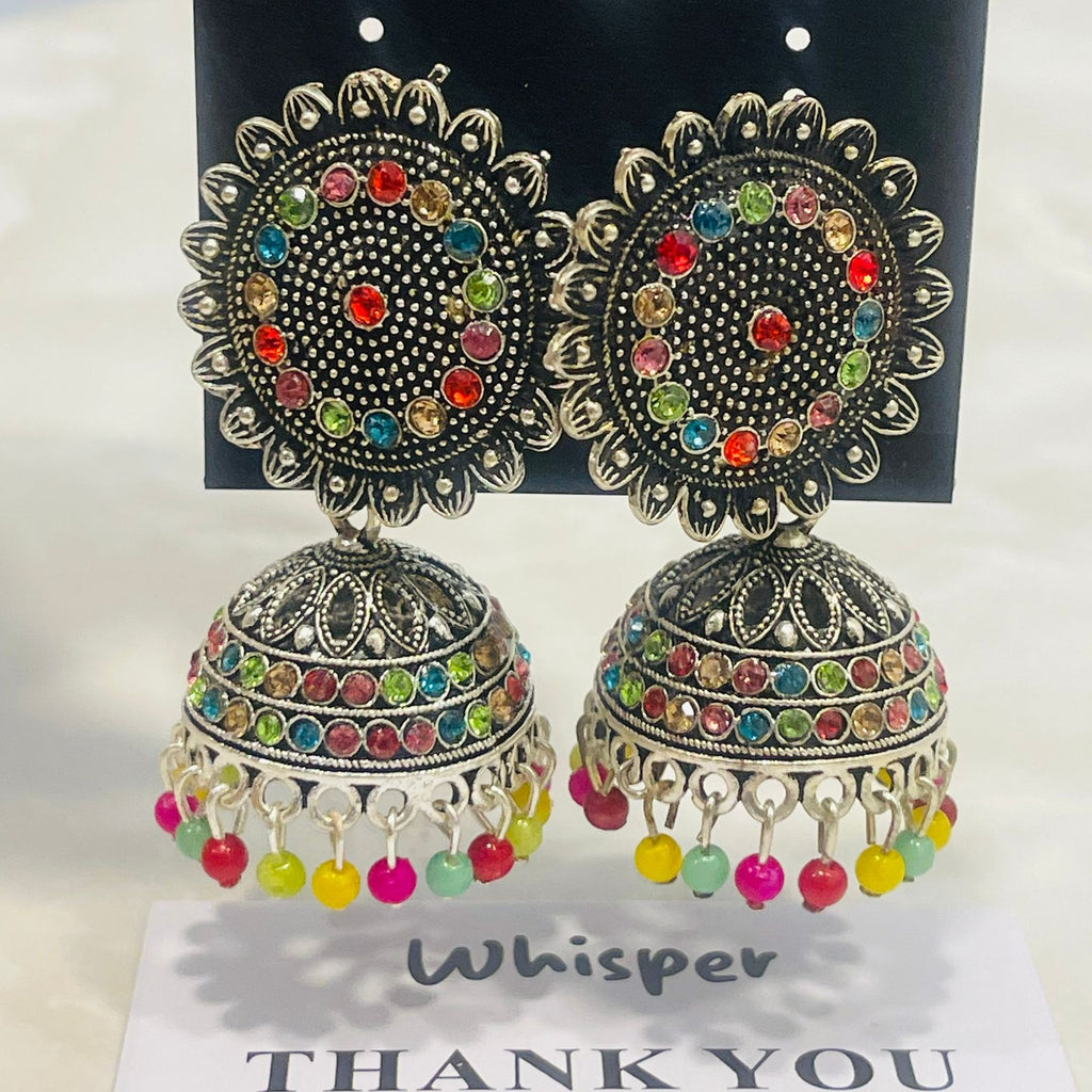 Rainbow Antique Jhumka Earrings