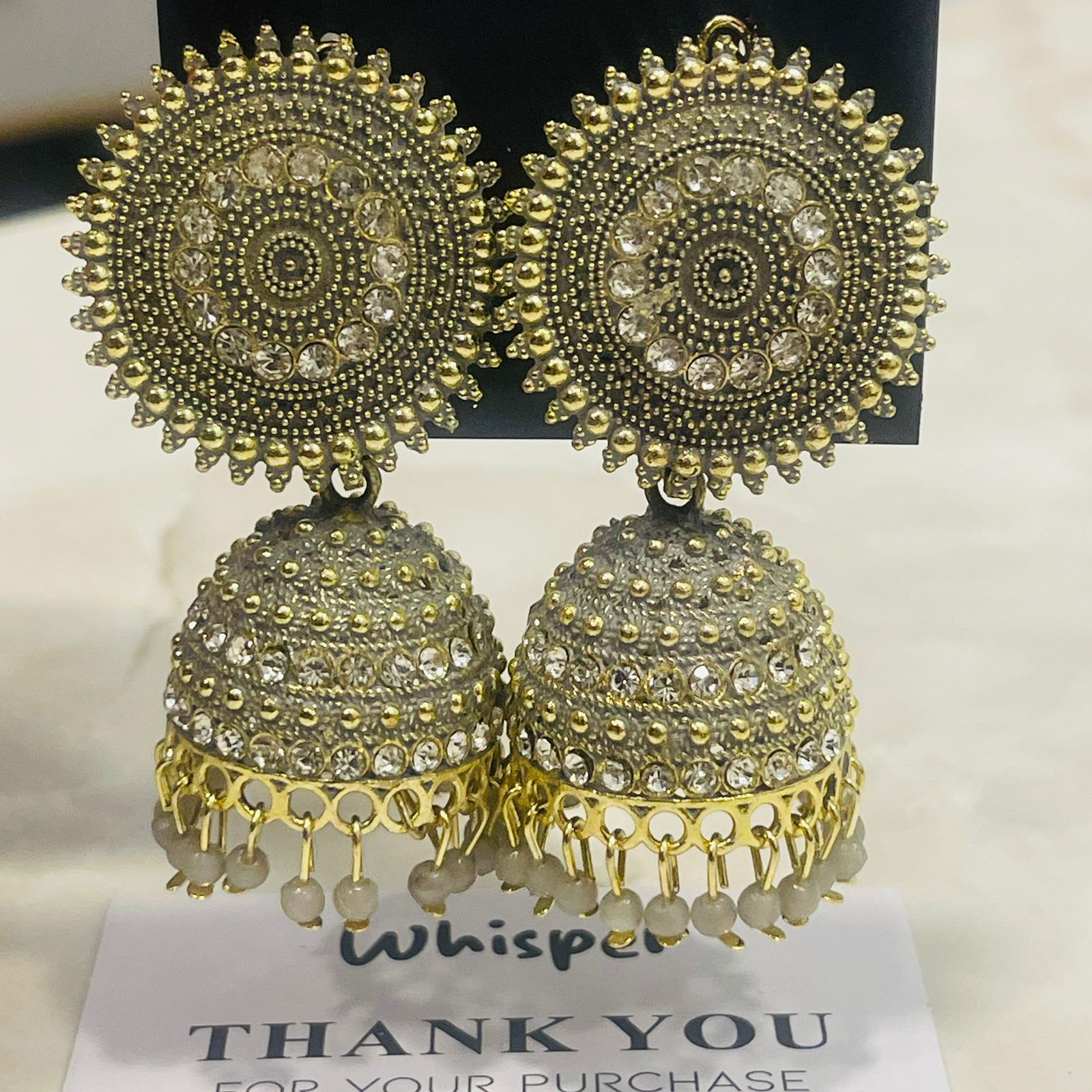 Royal Crystal Antique Jhumka