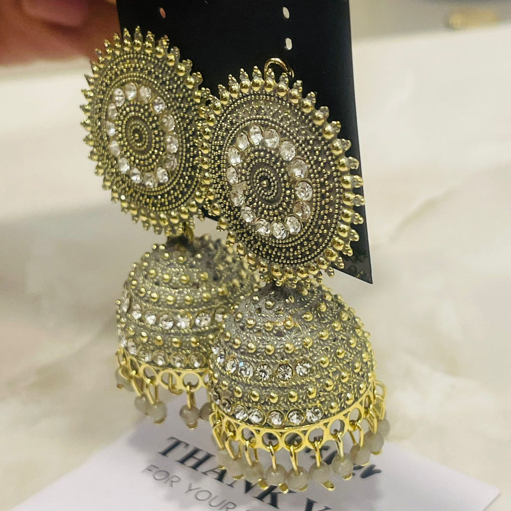 Royal Crystal Antique Jhumka
