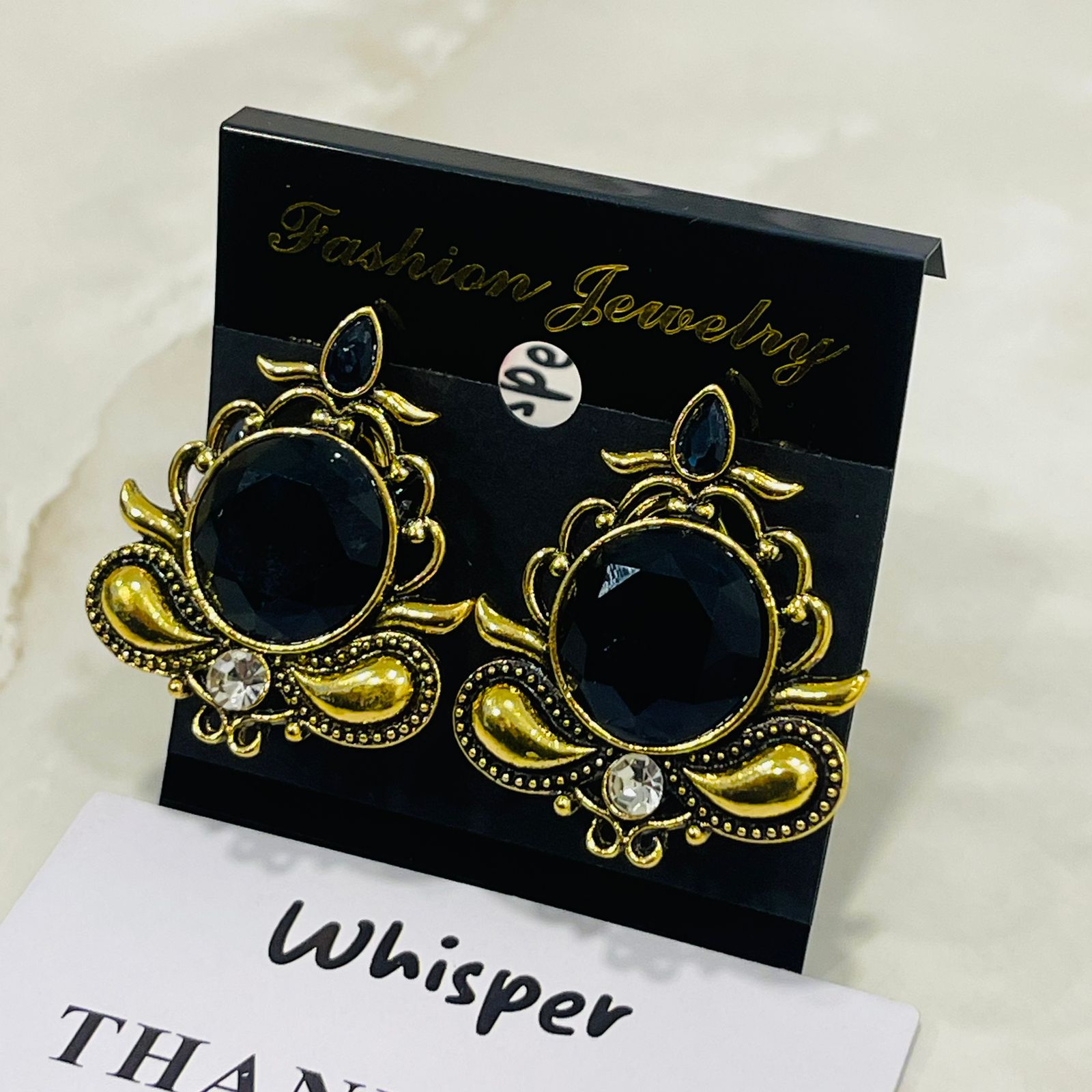 Black Emerald Statement Earrings
