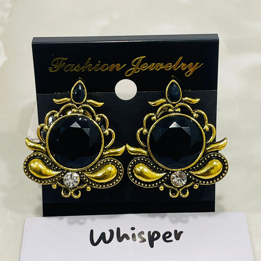 Black Emerald Statement Earrings