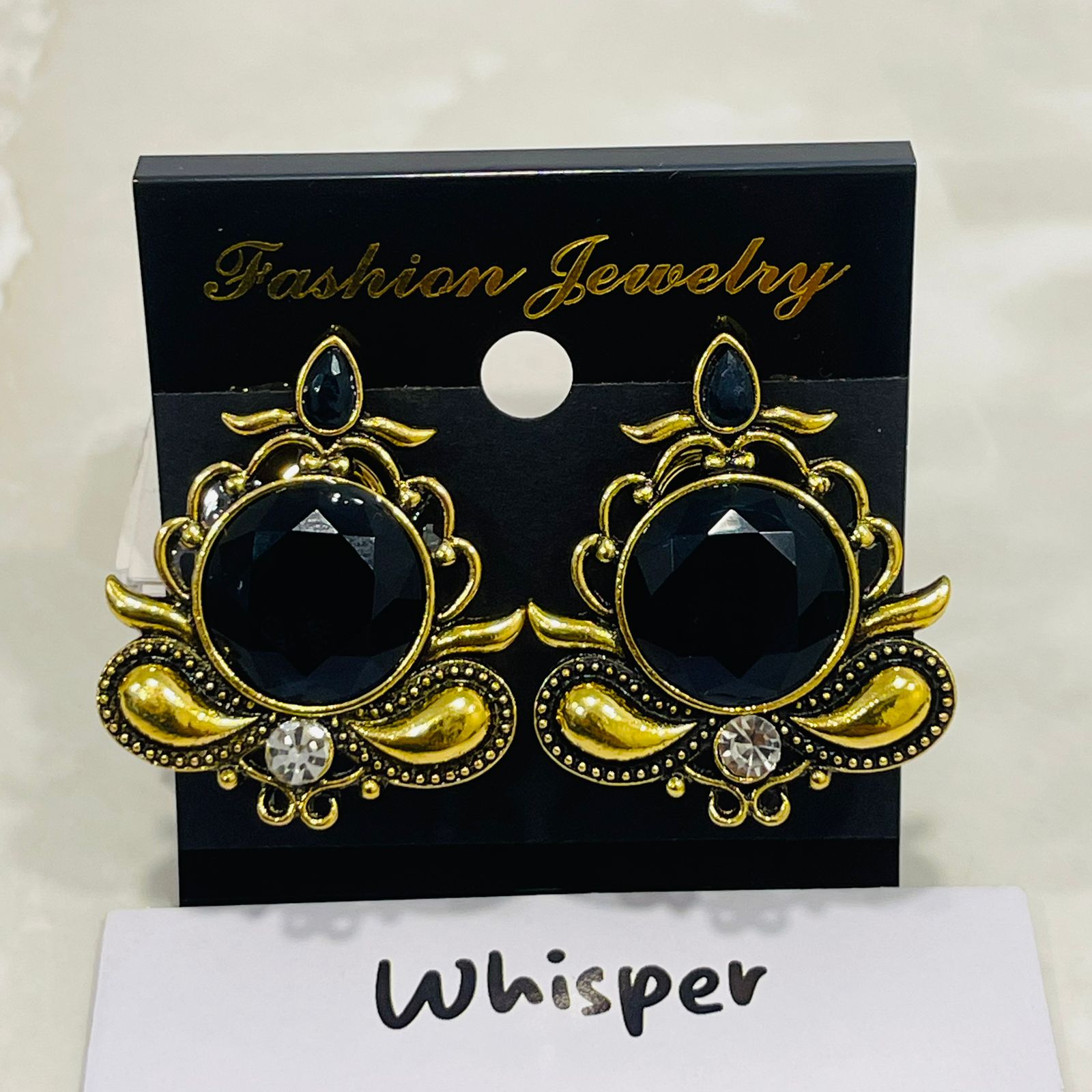Black Emerald Statement Earrings