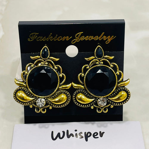 Black Emerald Statement Earrings