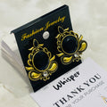 Black Emerald Statement Earrings