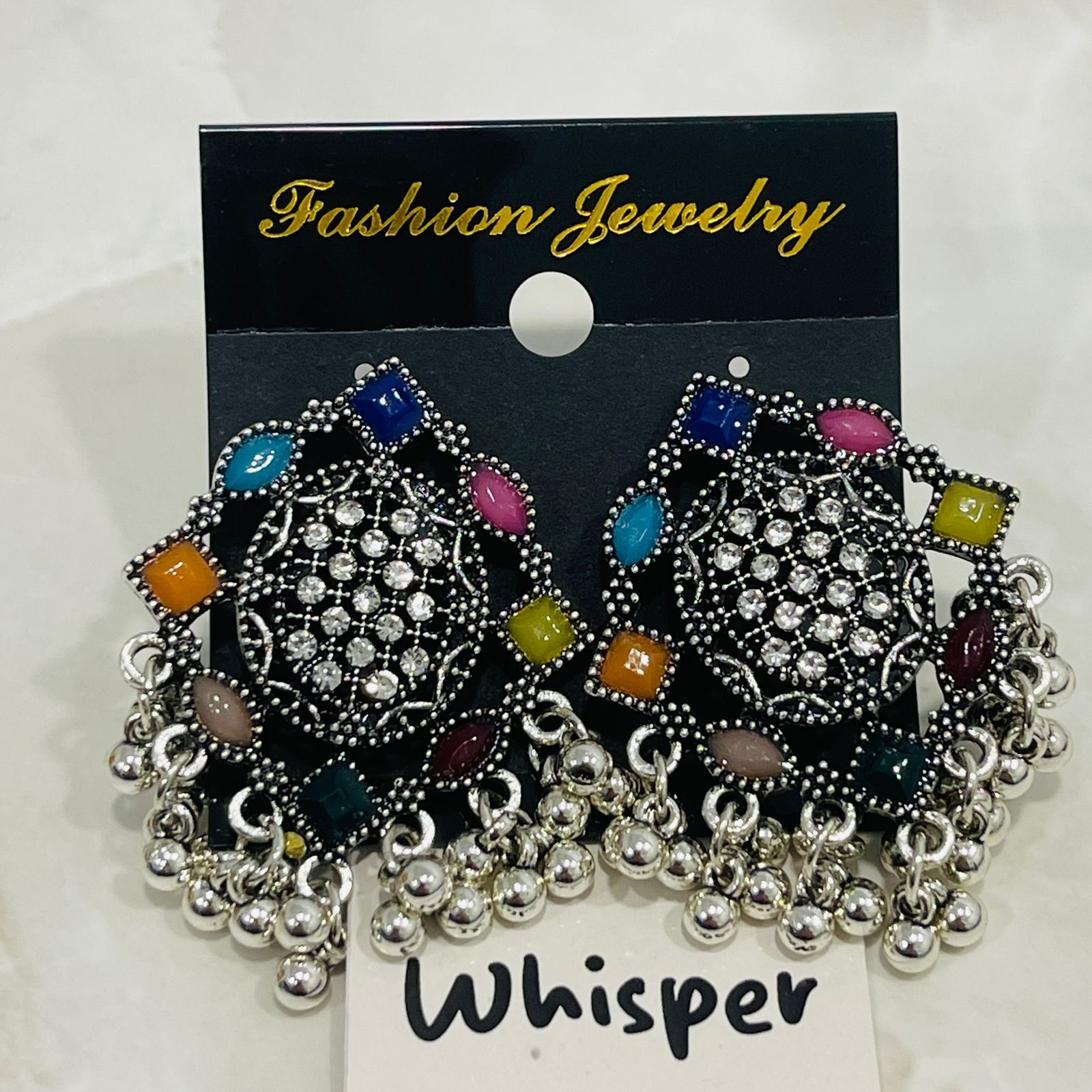 Rainbow Stone Antique Jhumka