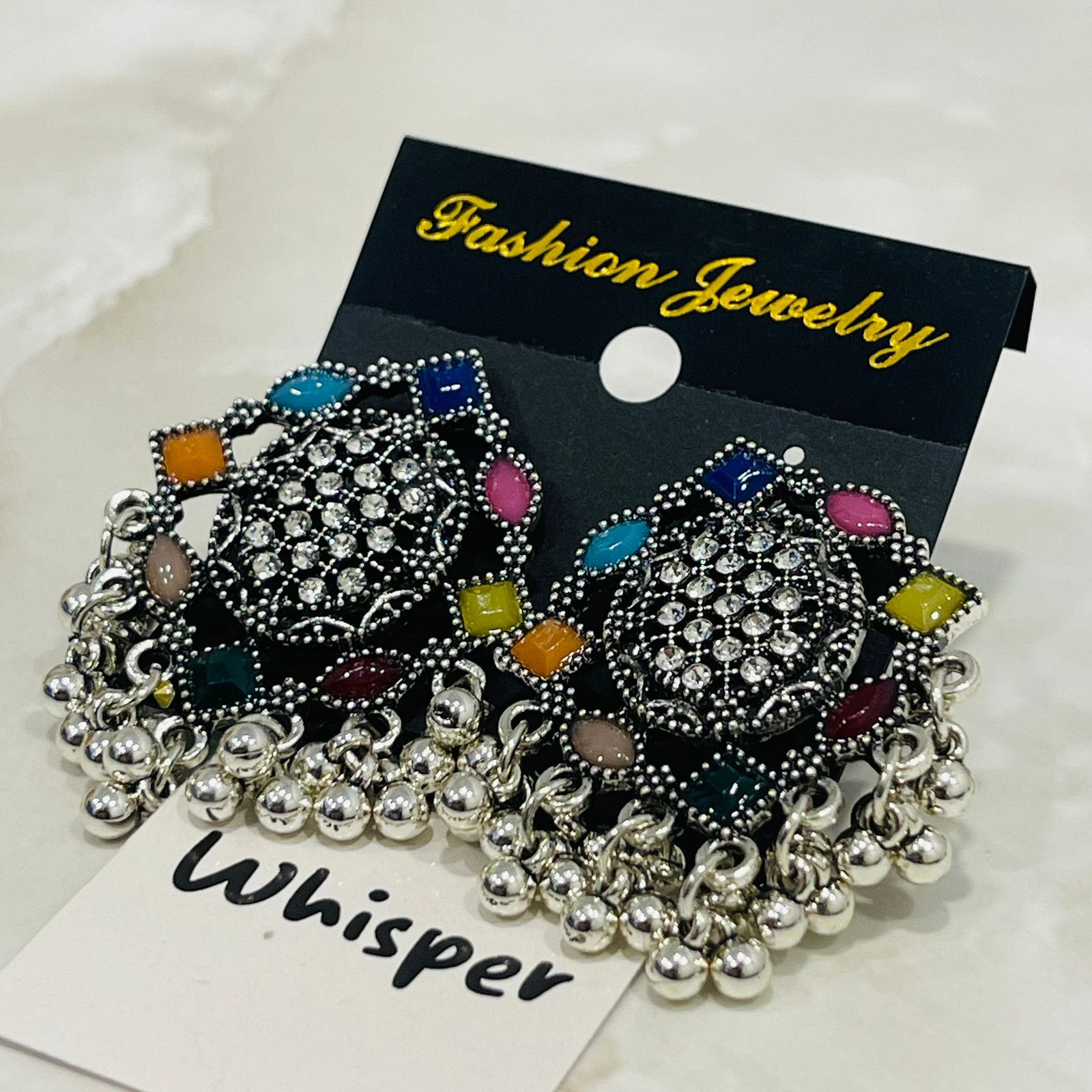 Rainbow Stone Antique Jhumka