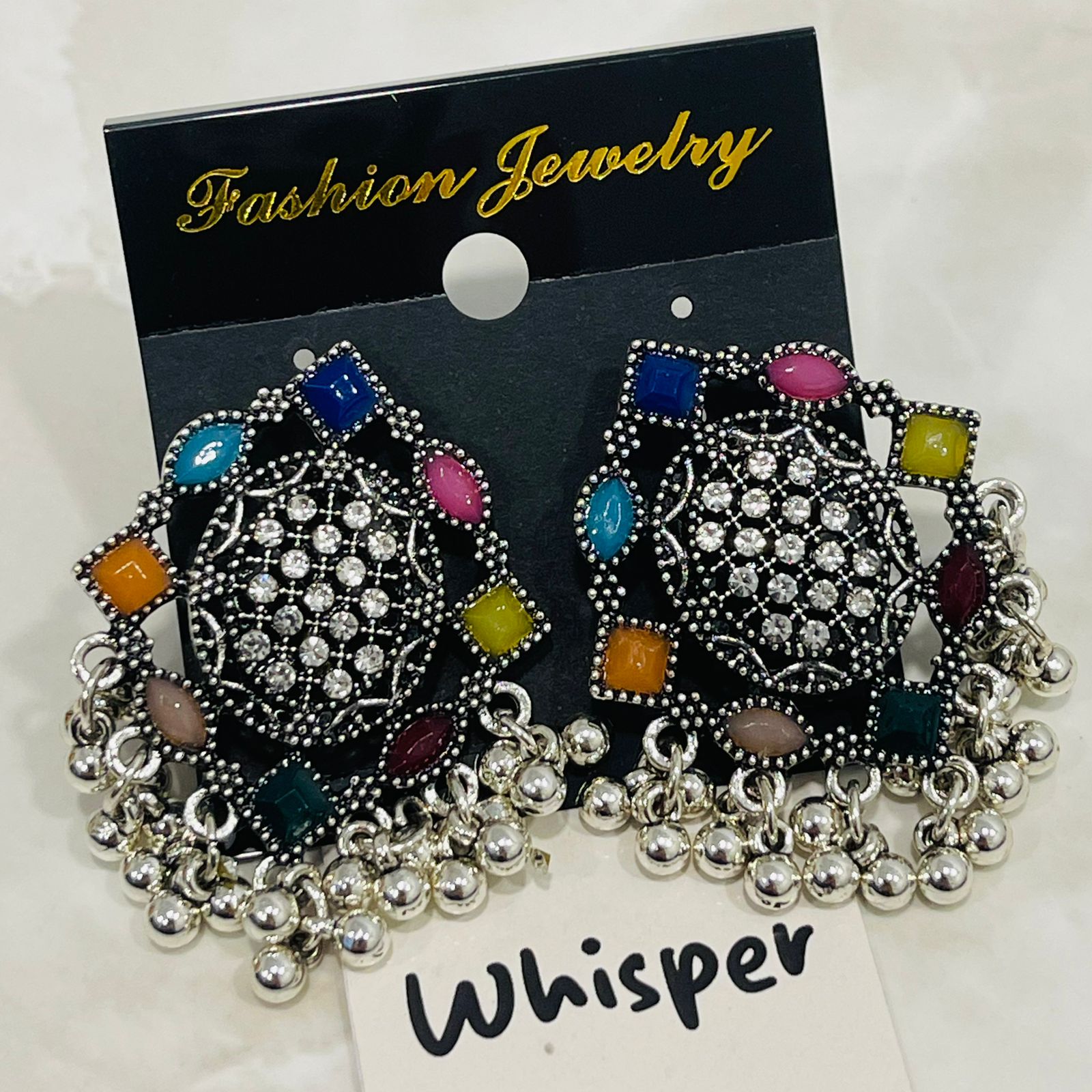 Rainbow Stone Antique Jhumka