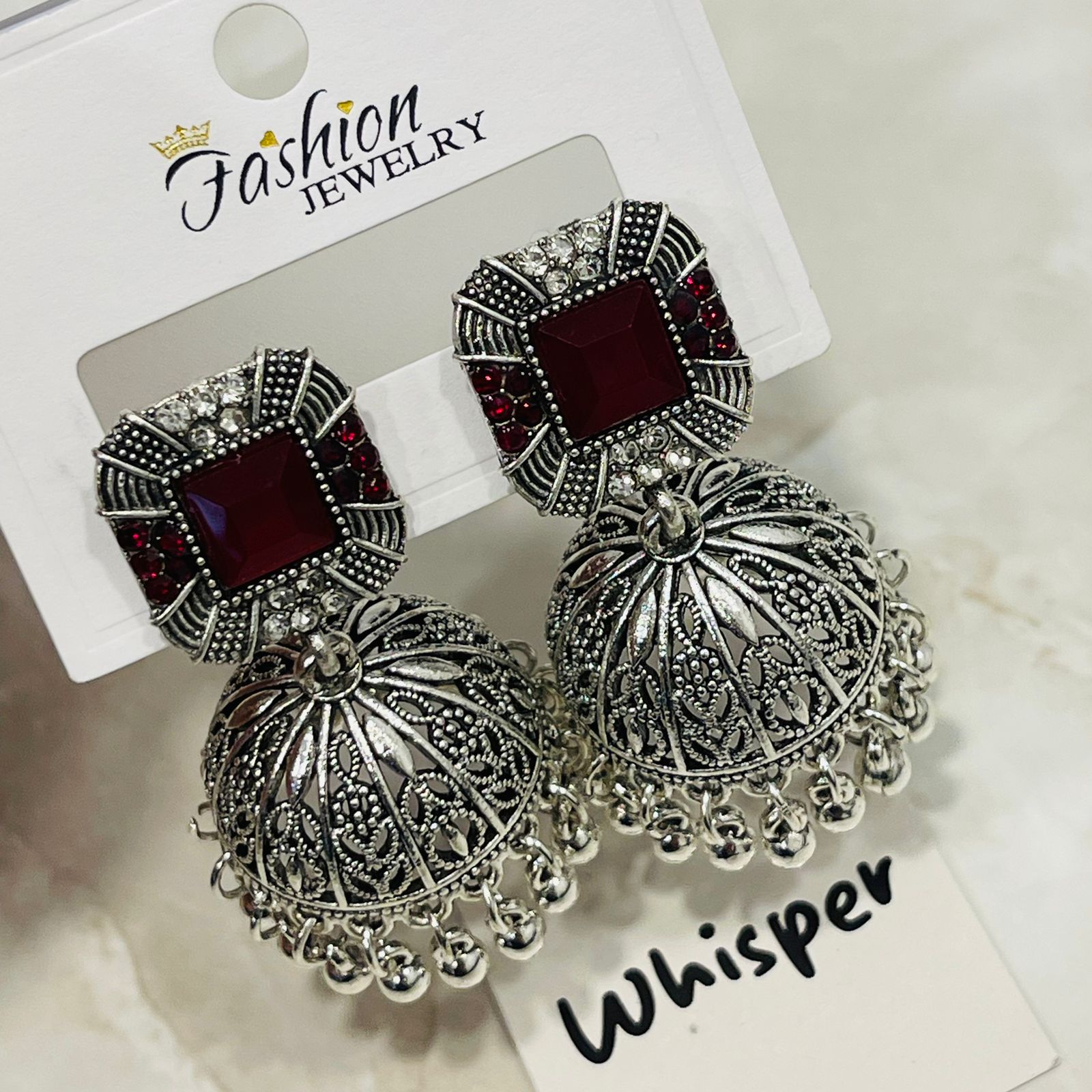 Royal Ruby Dome Jhumka