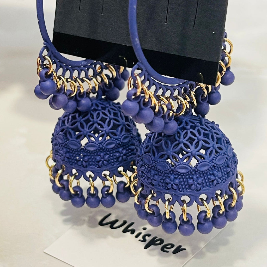 Blue Jhumka Hoops