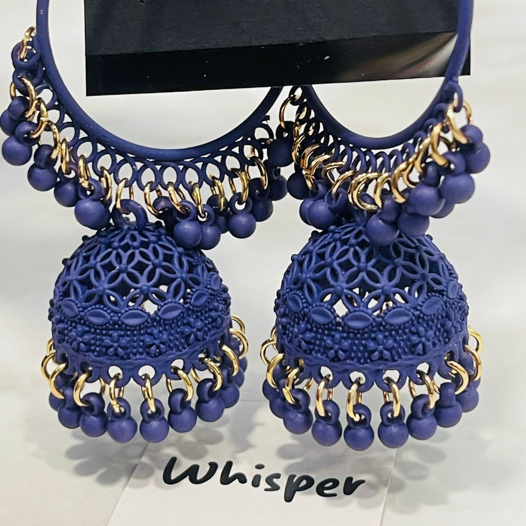 Blue Jhumka Hoops