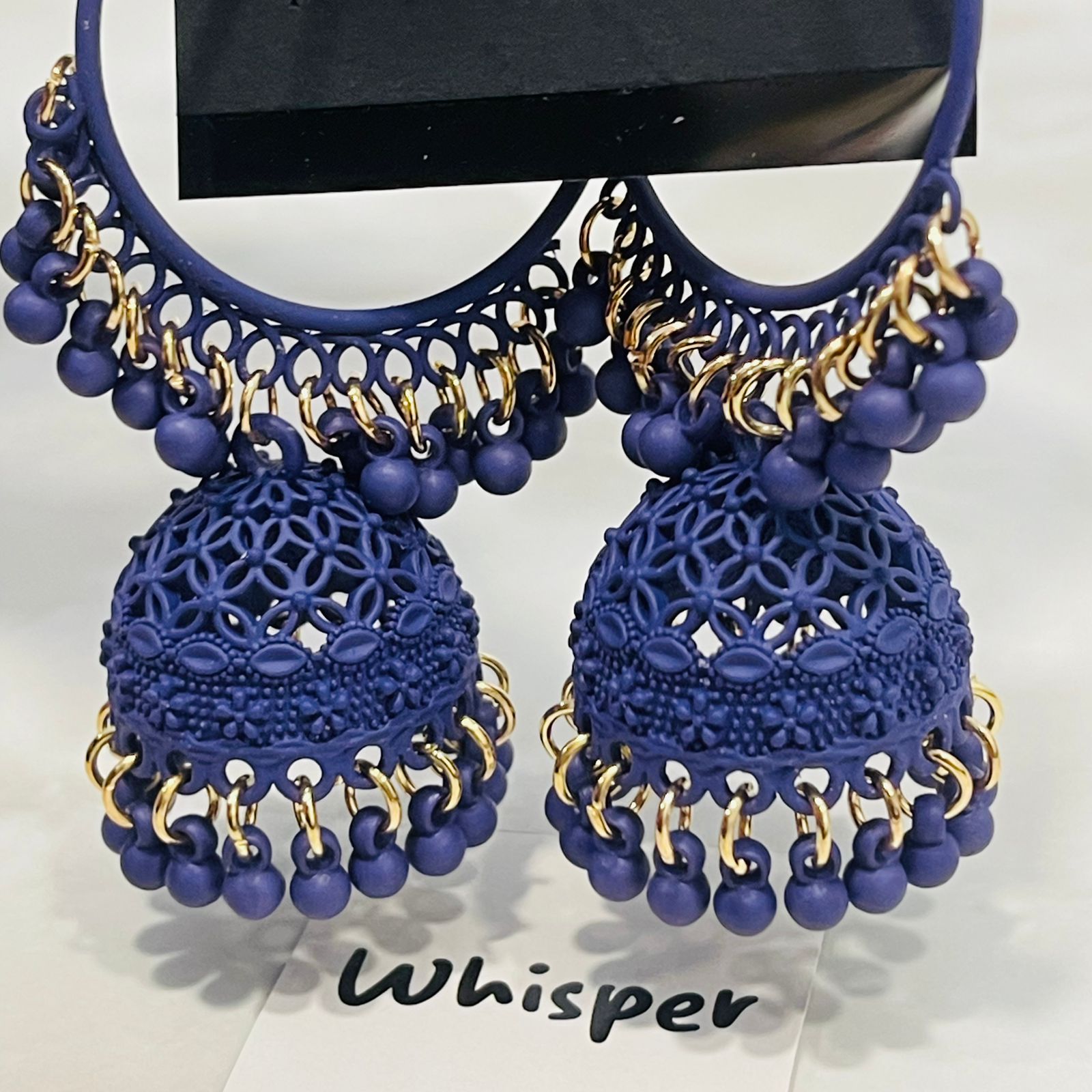Blue Jhumka Hoops
