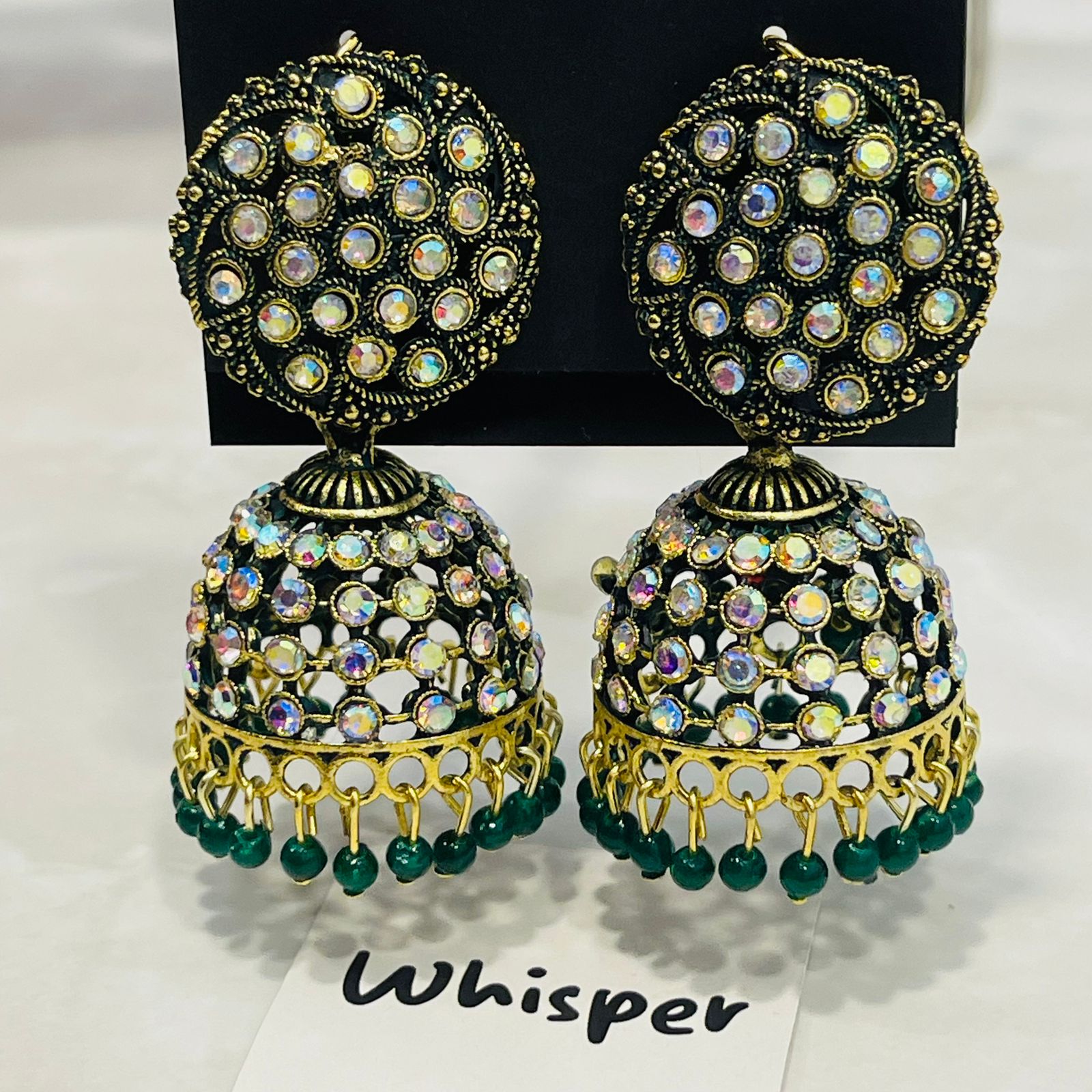 Aurora Crystal Dome Jhumka Earrings