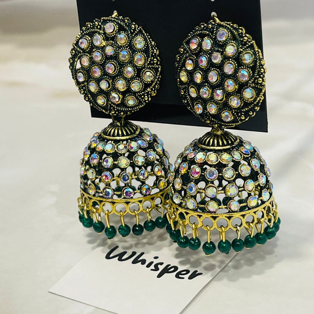 Aurora Crystal Dome Jhumka Earrings