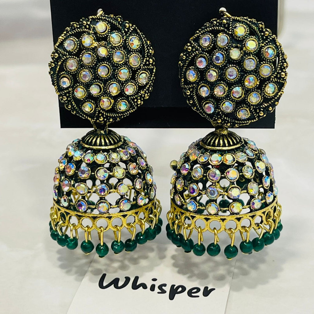 Aurora Crystal Dome Jhumka Earrings