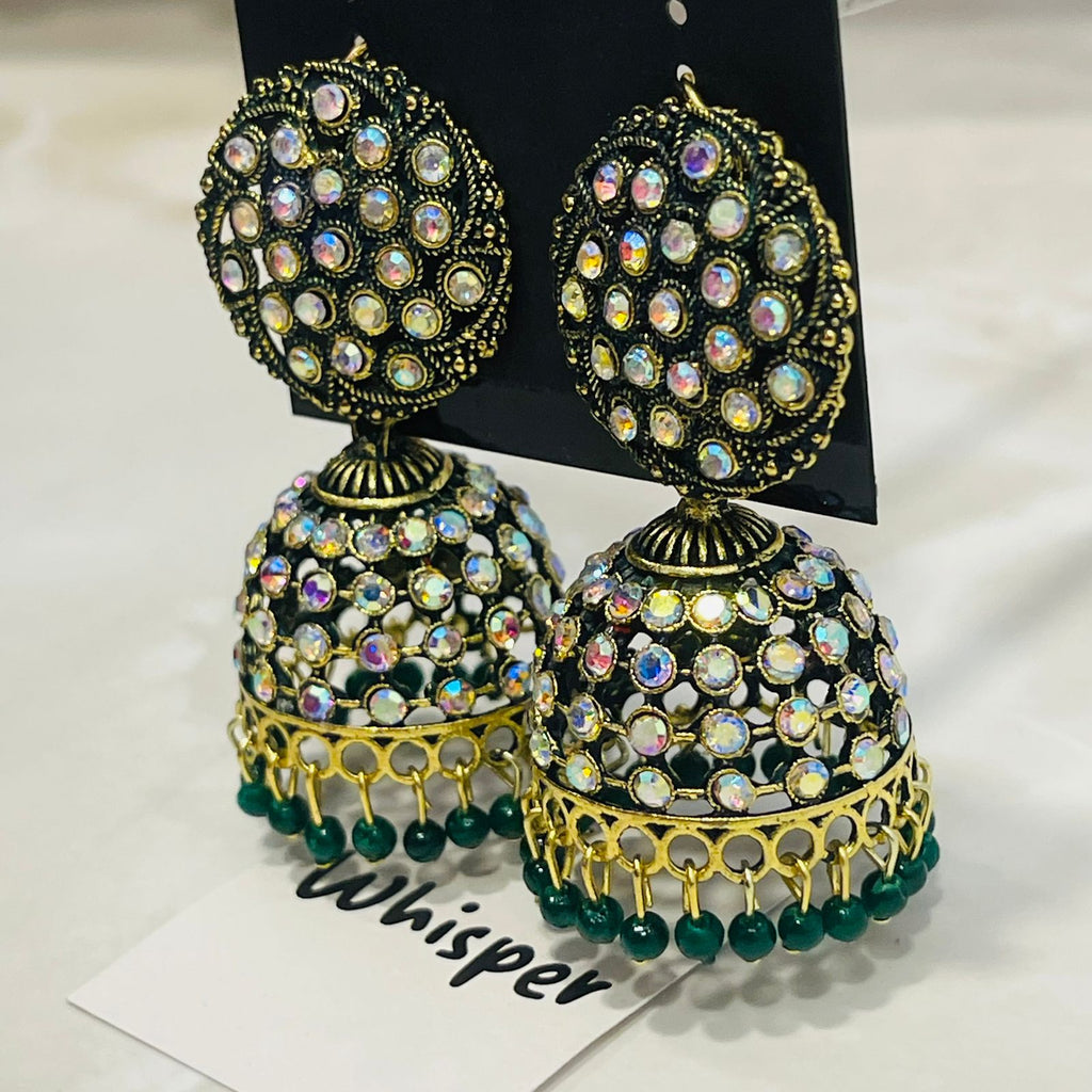 Aurora Crystal Dome Jhumka Earrings