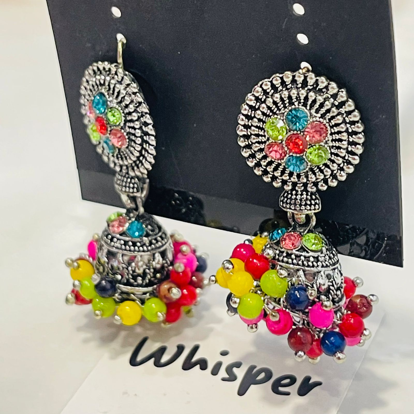 Multicolor Beaded Jhumka Earrings