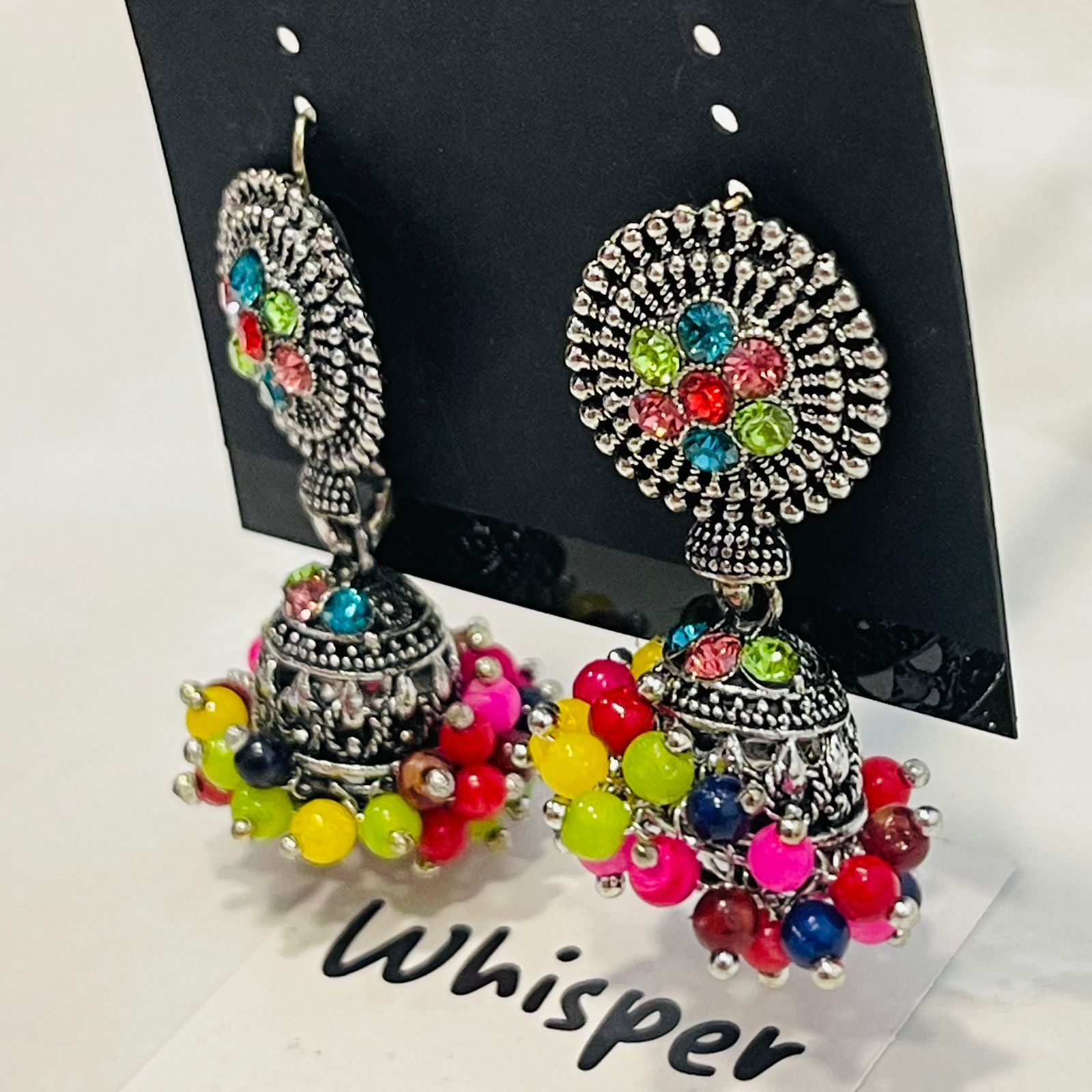 Multicolor Beaded Jhumka Earrings