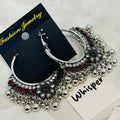 Ruby Oxidized Chandbali Earrings