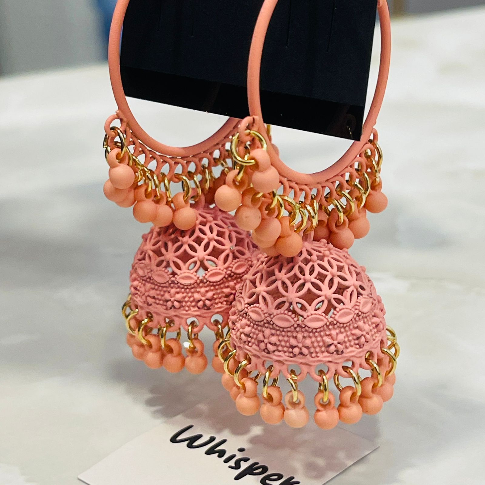 Pink Jhumka Hoops