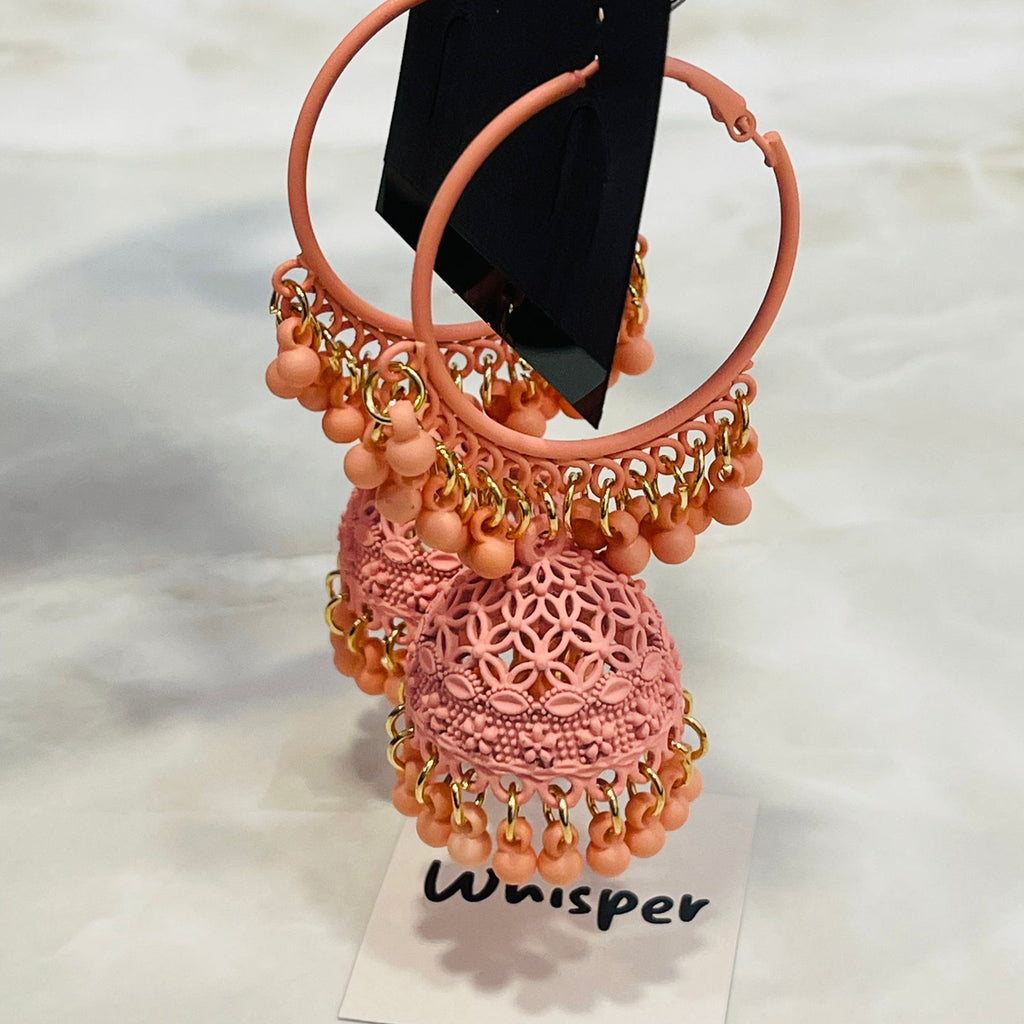 Pink Jhumka Hoops
