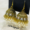 Antique Gold Pearl Drop Jhumka