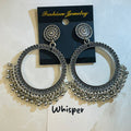 Oxidized Silver Tribal Hoop Jhumka