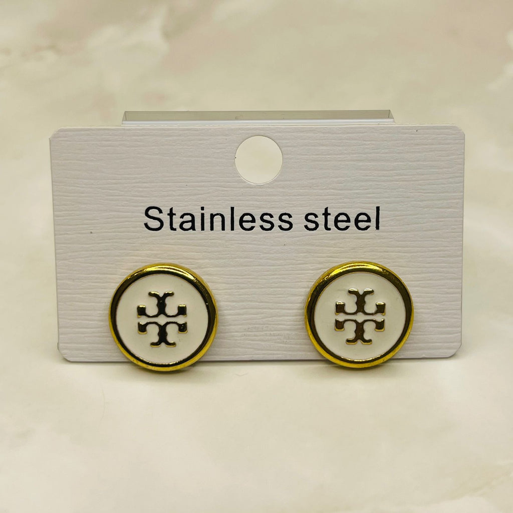 Minimal Gold Rim Stainless Steel Stud Earrings