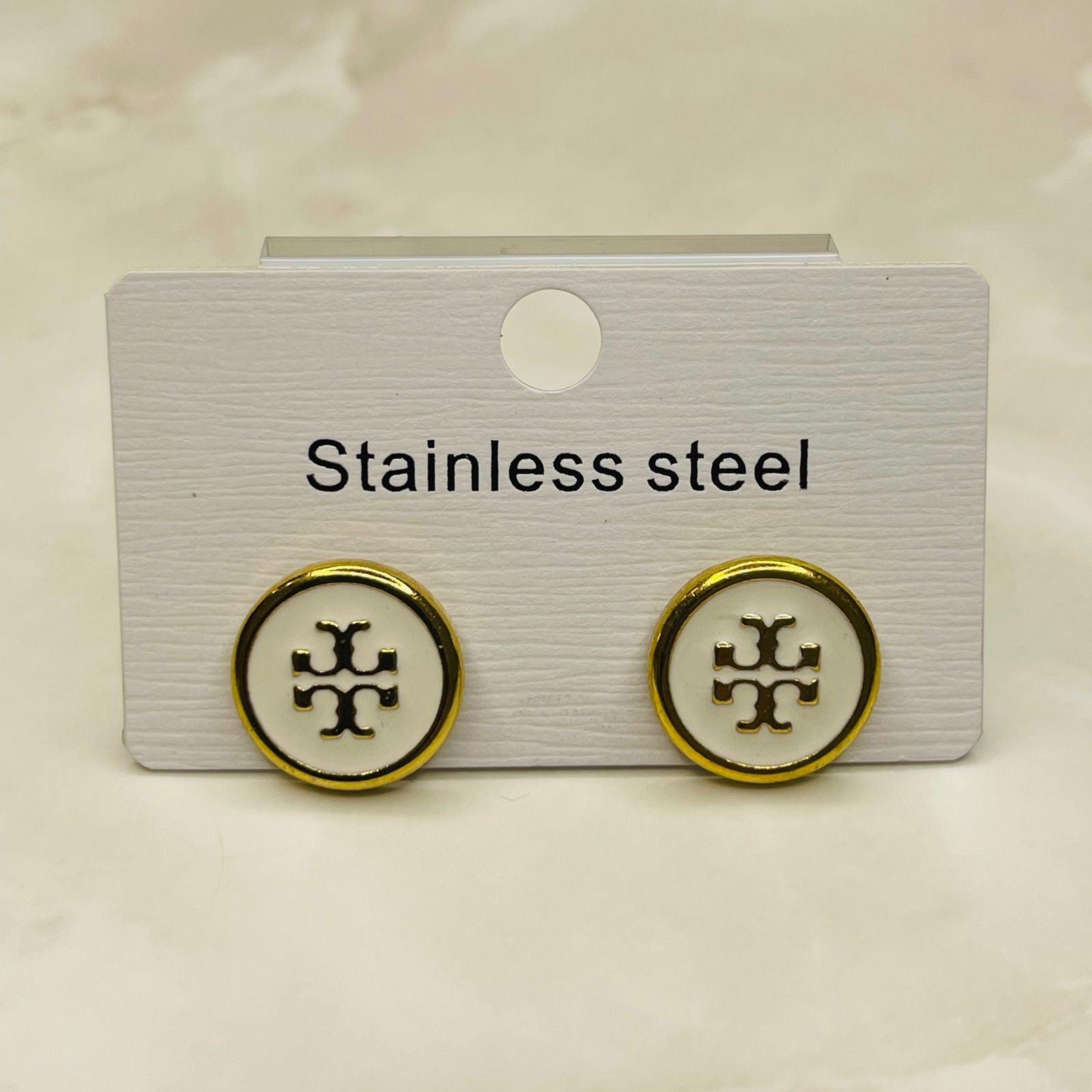 Minimal Gold Rim Stainless Steel Stud Earrings