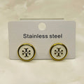 Minimal Gold Rim Stainless Steel Stud Earrings