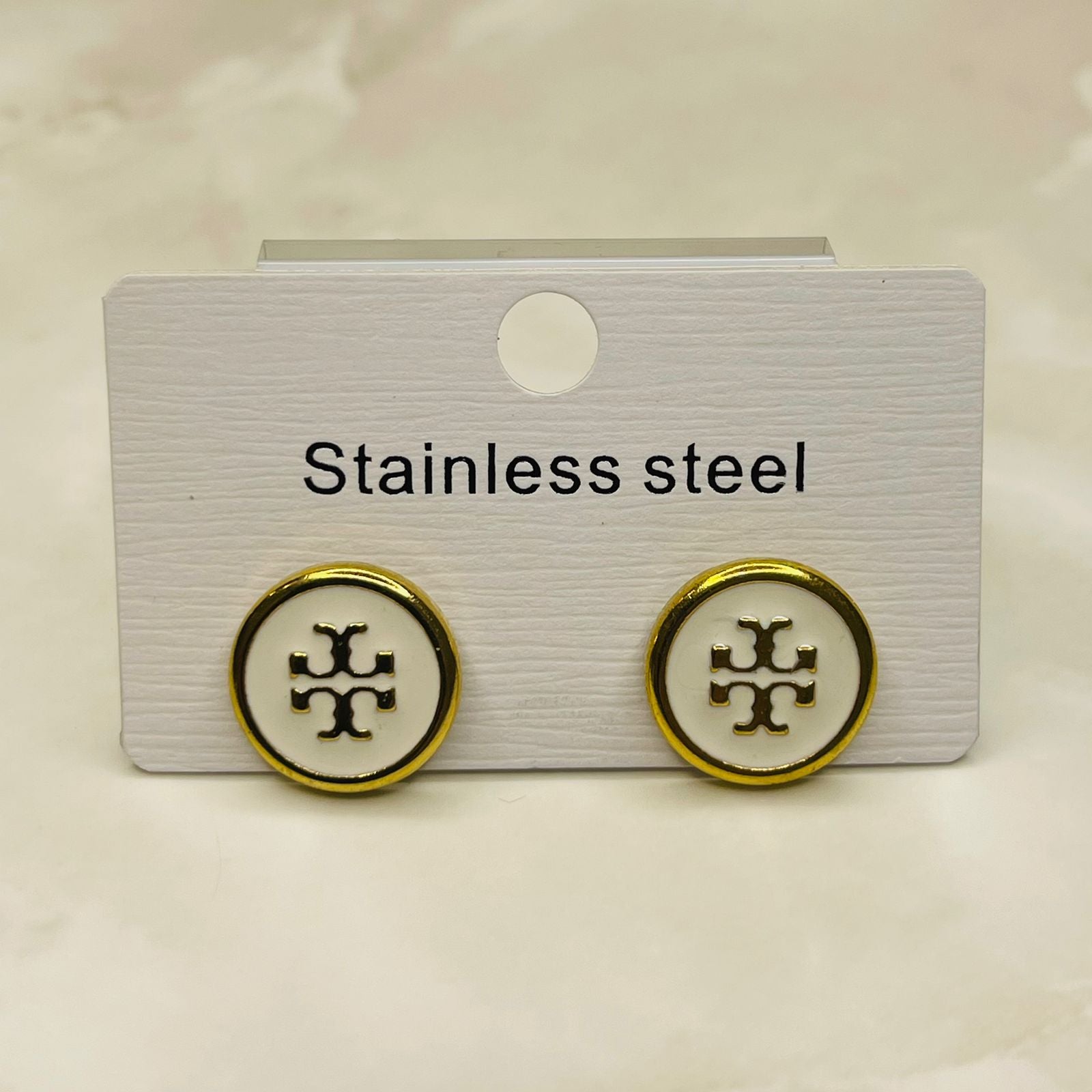 Minimal Gold Rim Stainless Steel Stud Earrings
