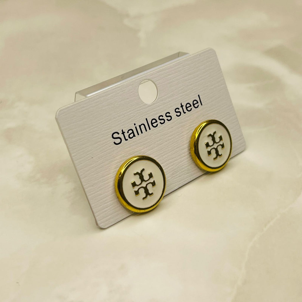 Minimal Gold Rim Stainless Steel Stud Earrings