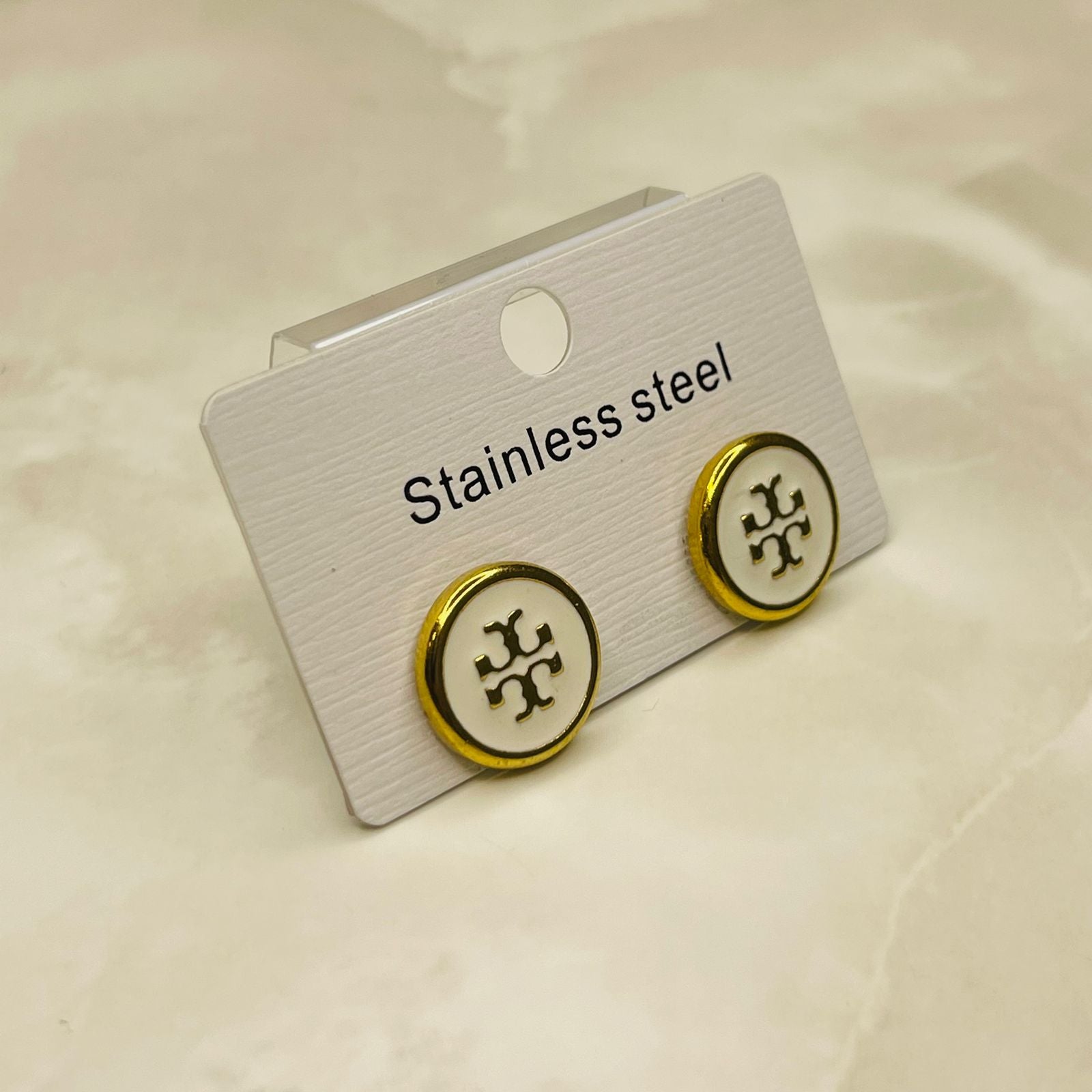 Minimal Gold Rim Stainless Steel Stud Earrings