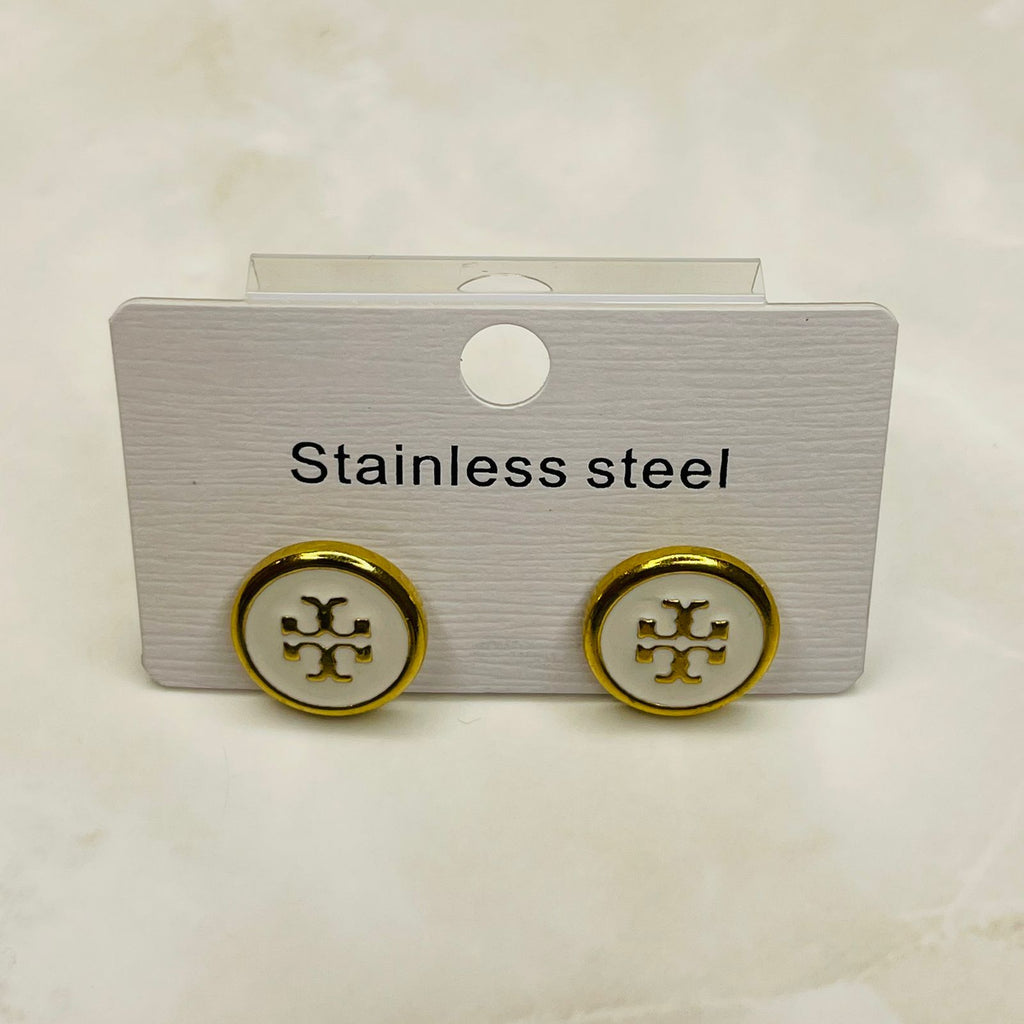 Minimal Gold Rim Stainless Steel Stud Earrings