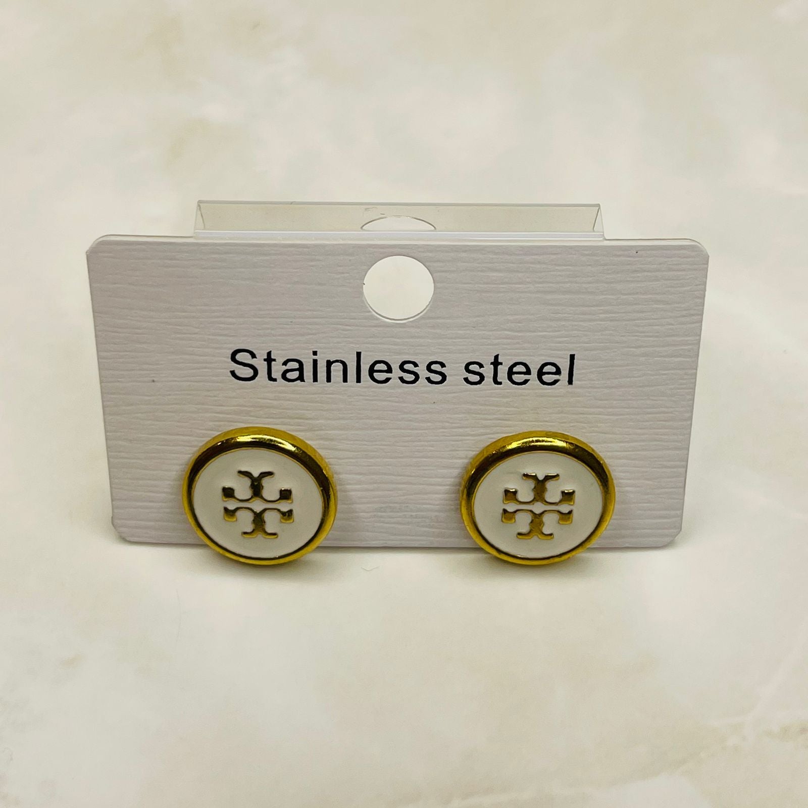 Minimal Gold Rim Stainless Steel Stud Earrings