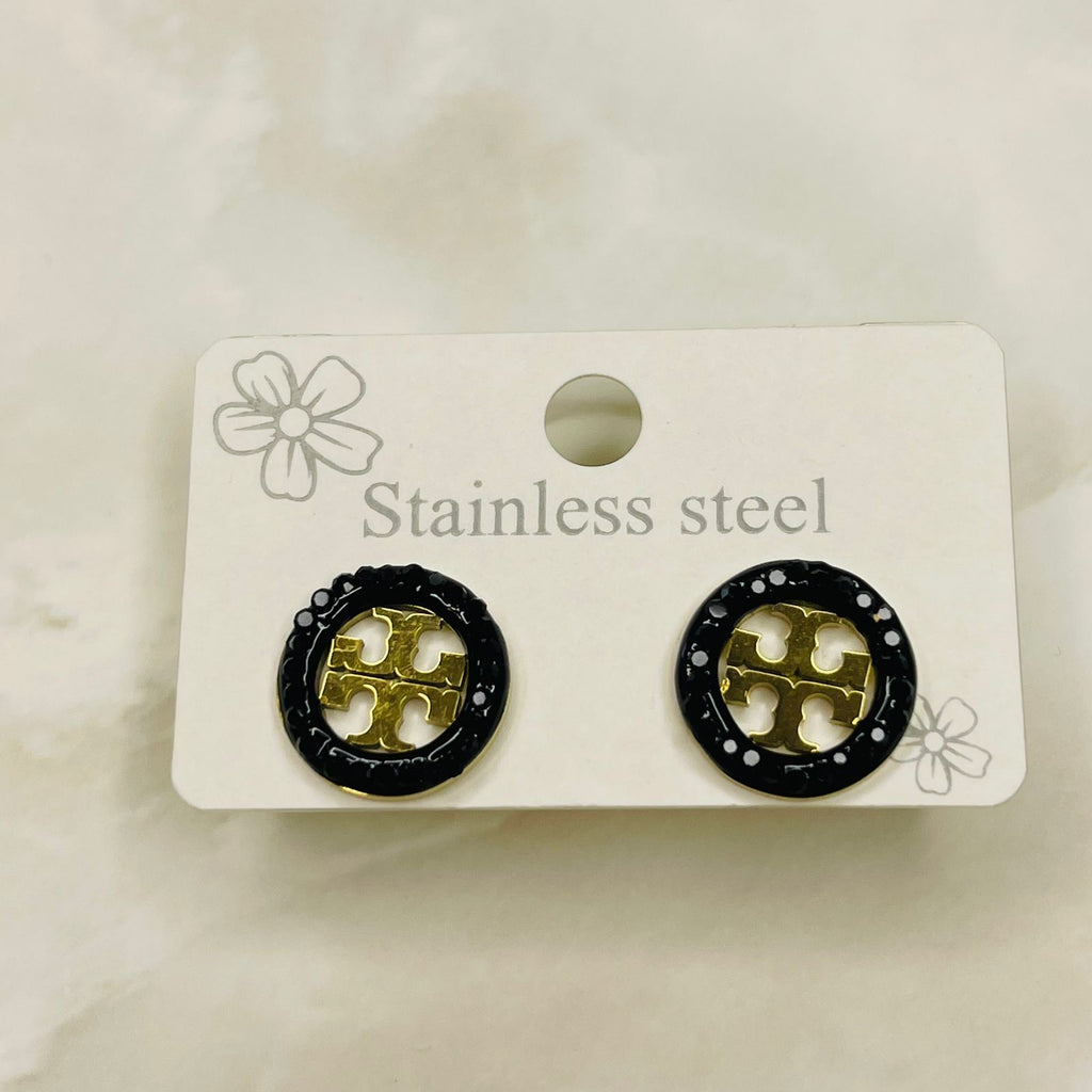 Midnight Glow Circle Stud Earrings