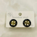 Midnight Glow Circle Stud Earrings