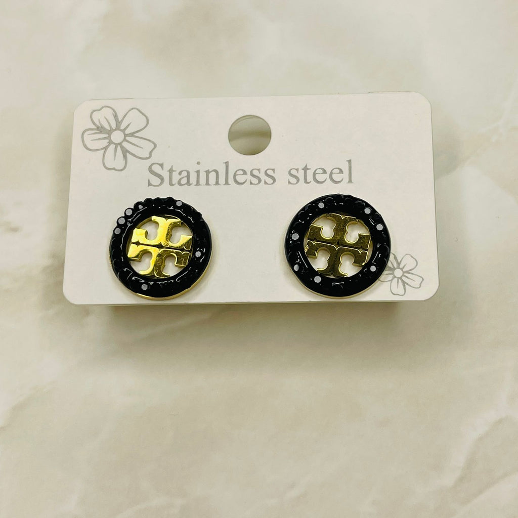 Midnight Glow Circle Stud Earrings