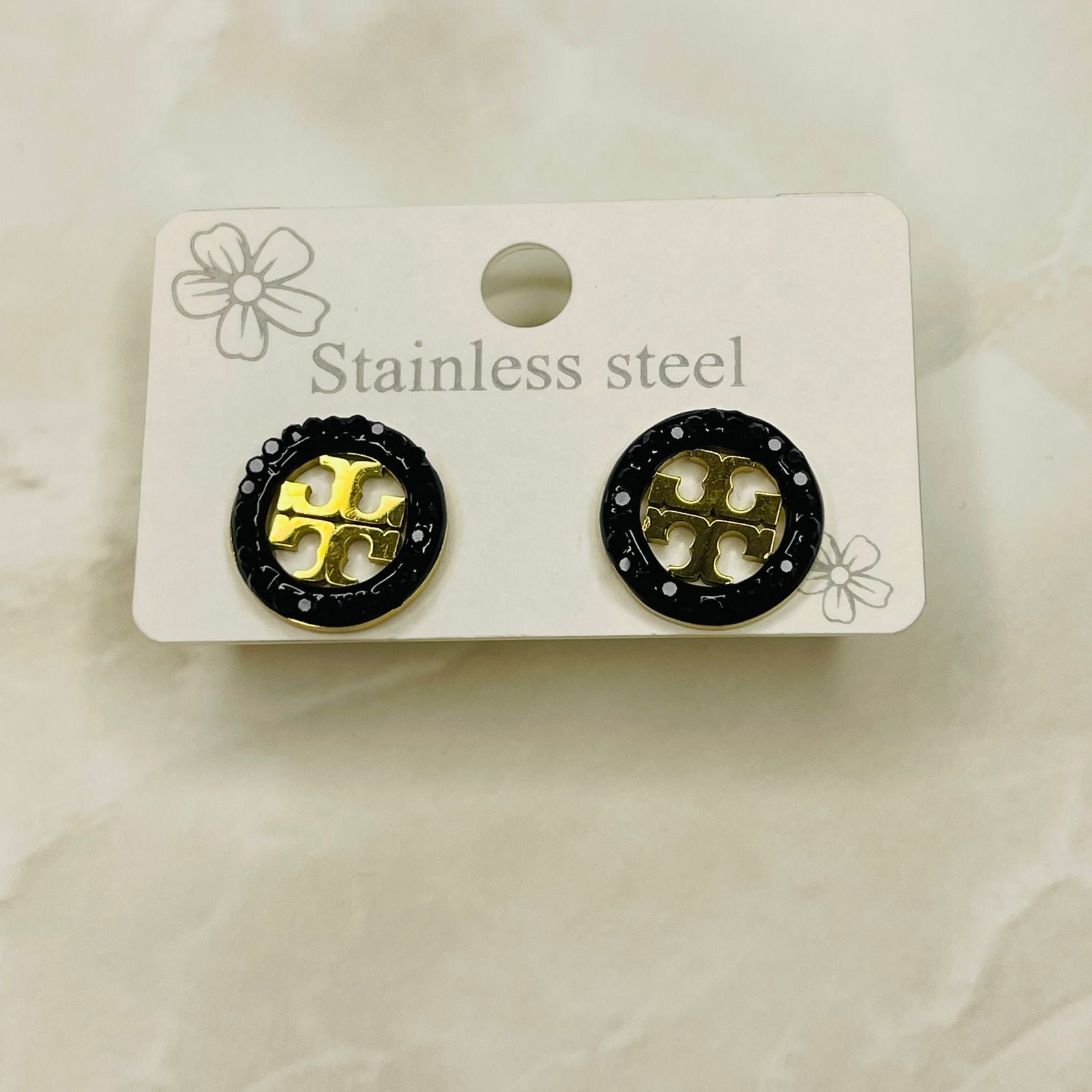 Midnight Glow Circle Stud Earrings