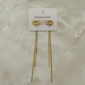 Golden Oval Chain Drop Earrings